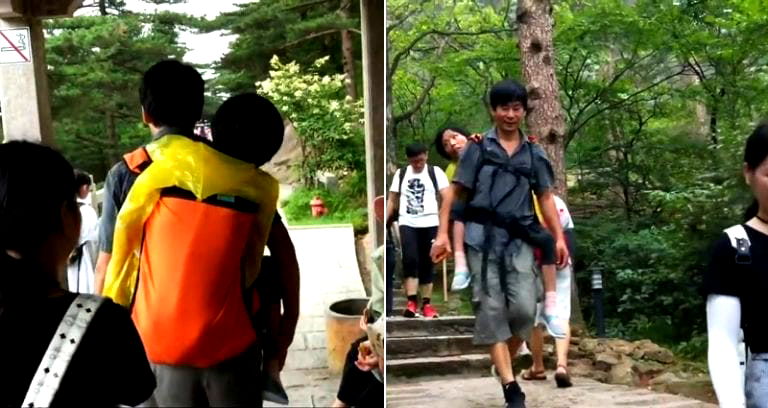 Chinese Man Travels in Asia Carrying Disabled Wife So She Doesn’t Have to ‘Leave with Regrets’