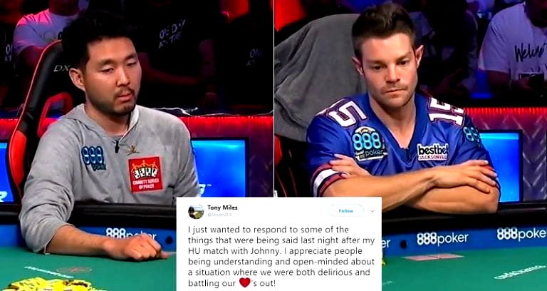 WSOP Champion Gets Long Apology From Tony Miles After Being Accused of ‘Slow Rolling’