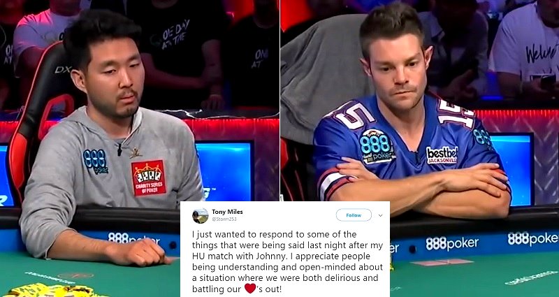 WSOP Champion Gets Long Apology From Tony Miles After Being Accused of ‘Slow Rolling’