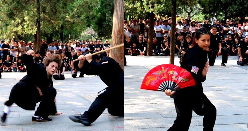 American Students Show Off Their Kung Fu Skills at Shaolin Temple in China