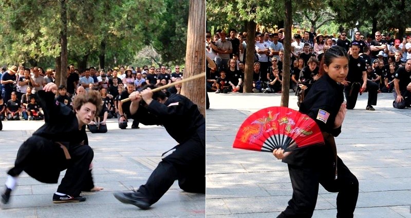 American Students Show Off Their Kung Fu Skills at Shaolin Temple in China