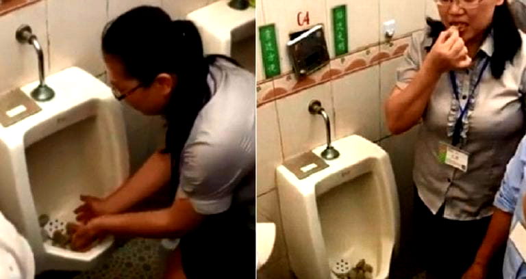 Chinese Employees Eat Off Urinal to Show How Clean Company’s Toilets Are