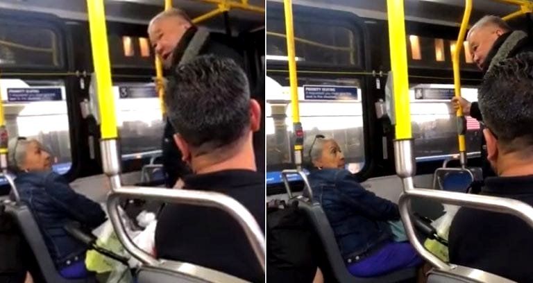 Racist Asian Man Caught on Video Shouting Slurs at Elderly Woman on NYC Bus