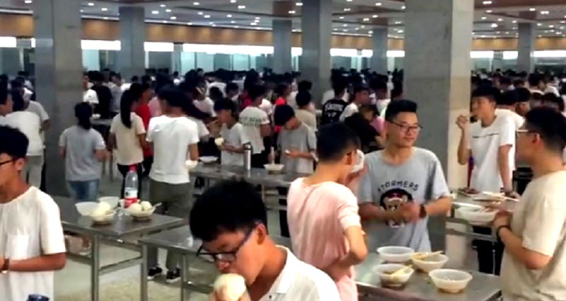 Chinese School Removes Chairs in Cafeteria So Students Will Study More