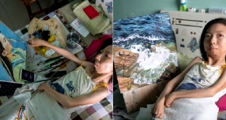 Chinese Artist Paralyzed for 32 Years Has Already Sold More Than 300 Paintings