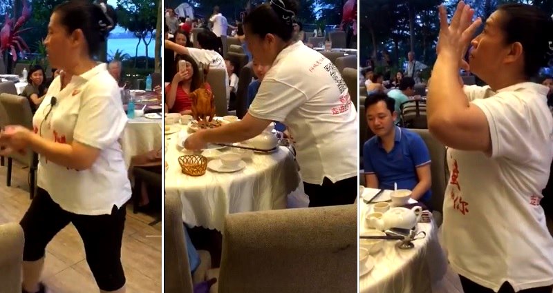 Singaporean Auntie Busts a Move to EDM While Serving Chicken