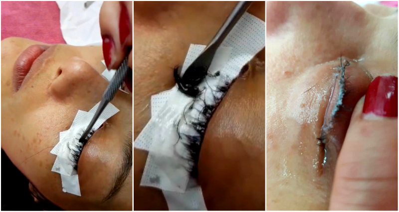 Thai Beauty Salon Uses Super Glue to Attach Woman’s Fake Eyelashes and the Results are Horrifying