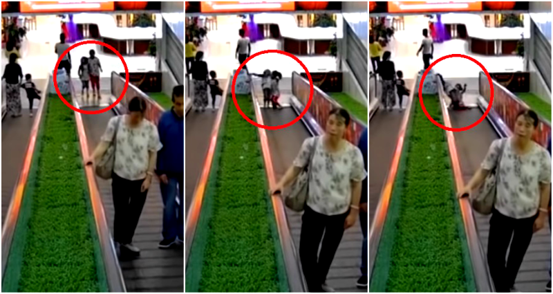 Terrifying Video Captures Moment Girl Falls Through a Moving Walkway in Chinese Mall