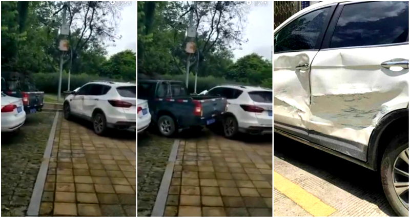 Driver Blocked By SUV in Parking Lot Takes Sweet, Illegal Revenge in China