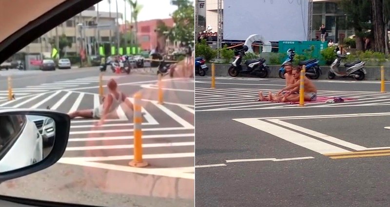 Foreigners Anger Taiwanese Netizens After Sunbathing in the Middle of the Street