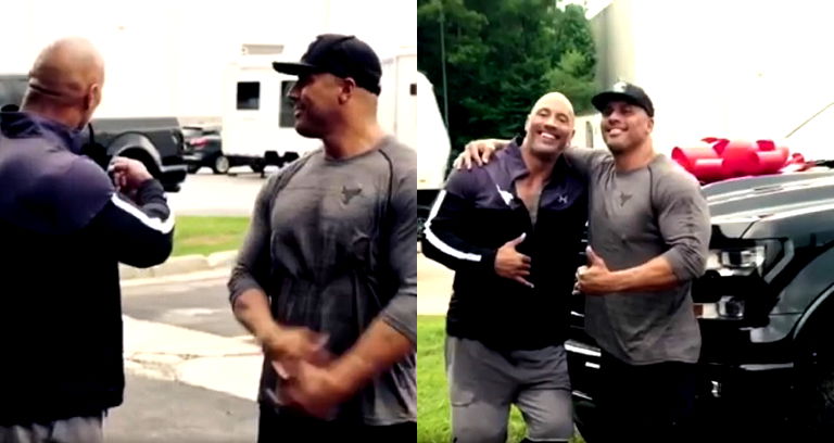 The Rock Surprising His Stunt Double Cousin With a New Car is Too Good