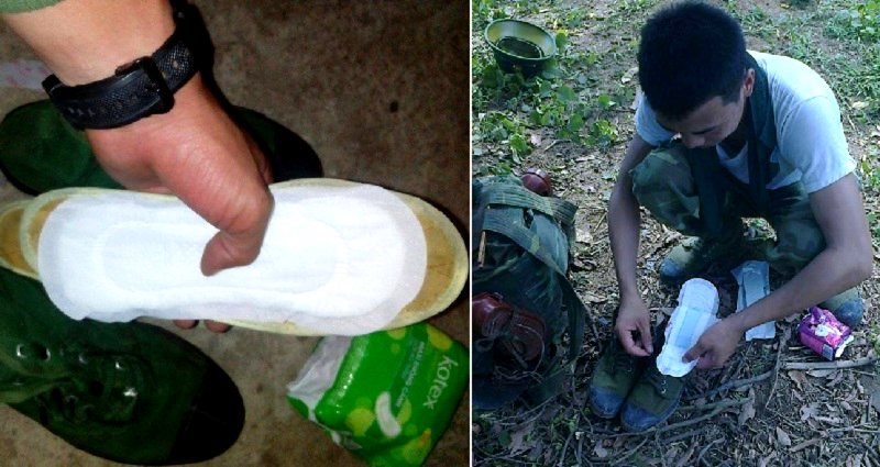 Pictures of Vietnamese Soldiers Using Feminine Pads to Line Their Shoes Go Viral
