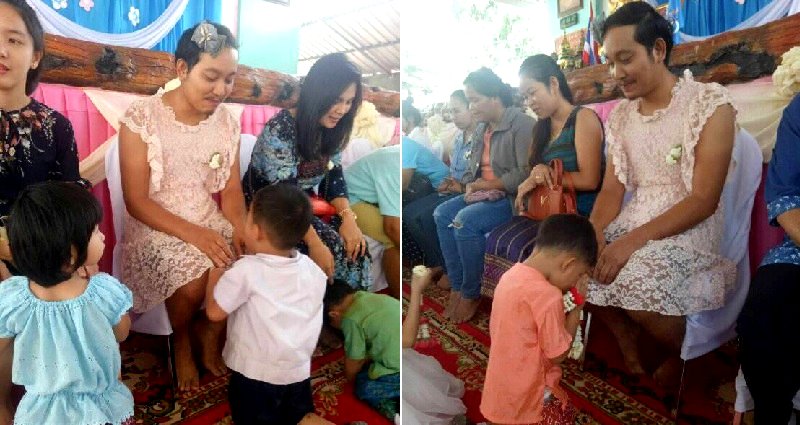 Single Dad in Thailand Dresses Like a Mom For Son’s Mother’s Day School Event