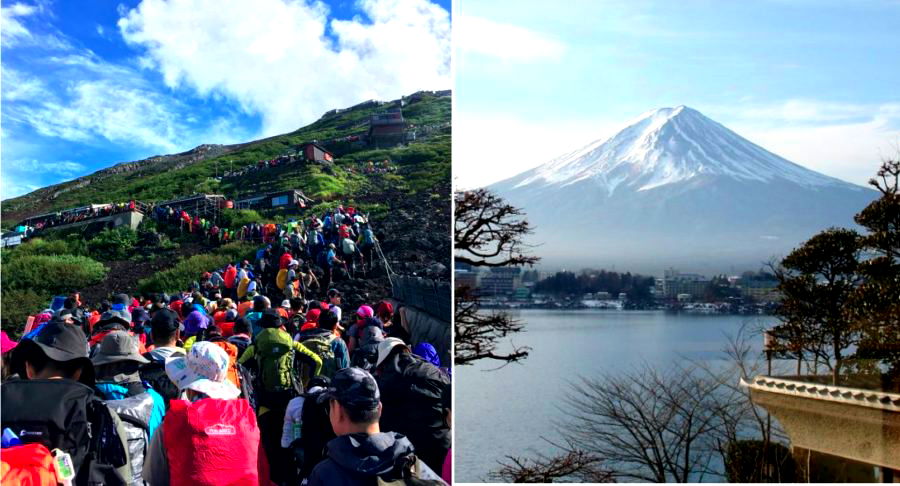 Tourist Captures Insane Human Traffic Jam of Hikers on Japan’s Mount Fuji