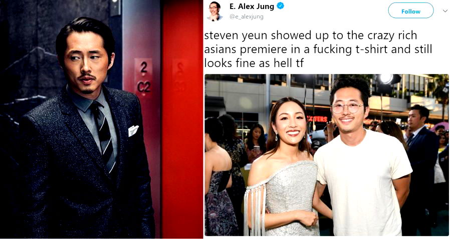 Steven Yeun Showed Up to the ‘Crazy Rich Asians’ Premiere in a T-Shirt and Was Still Hot AF