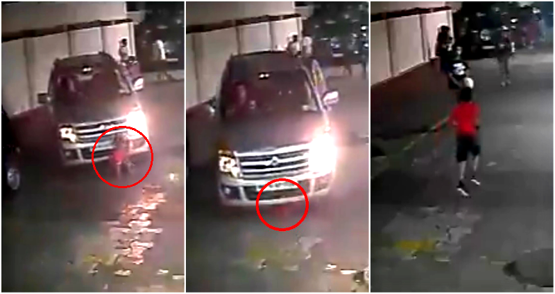 Boy in India Gets Completely Run Over By Van, Walks Away Unharmed