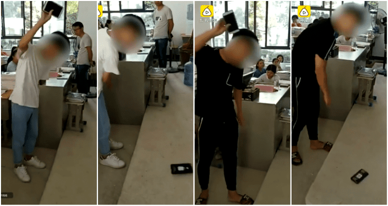 Chinese Students Forced to Smash Their Phones When They are Caught Using Them in Class