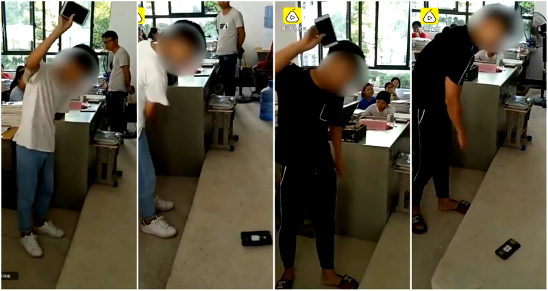 Chinese Students Forced to Smash Their Phones When They are Caught Using Them in Class