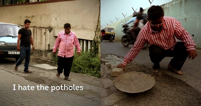 Indian Dad Now Fills Potholes in Mumbai After Son D‌‌i‌‌‌e‌‌‌s in Accident