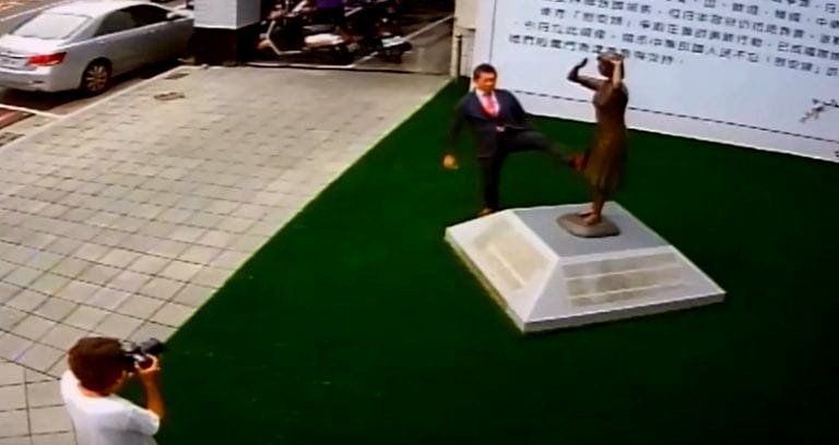 Japanese Right-Winger Sparks Protest After Kicking ‘Comfort Woman’ Statue in Taiwan