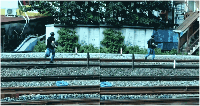 Man Sprints Across Train Tracks in Tokyo After Getting Caught Filming Up Woman’s Skirt