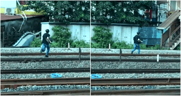 Man Sprints Across Train Tracks in Tokyo After Getting Caught Filming Up Woman’s Skirt
