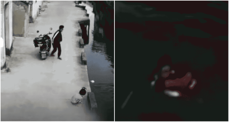 Chinese Delivery Man Stops to Save Little Girl from Drowning in River