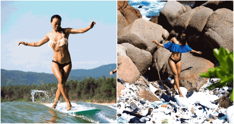 China’s First Pro Surfer Calls to Save the Ocean From ‘Waves of Trash’