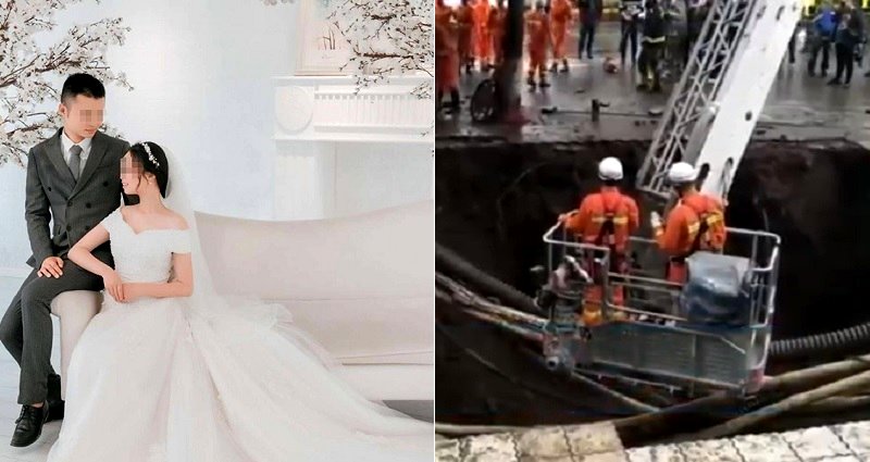Newlywed Couple Ki‌l‌le‌d in Mas‌sive Sid‌ewalk Si‌nkh‌ole in Southwest China