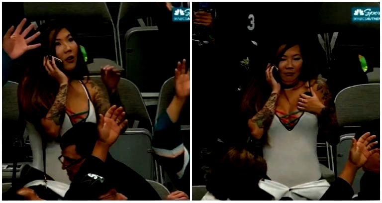 San Jose Sharks Fan Catches Hockey Puck Like a Ninja Using Her Chest