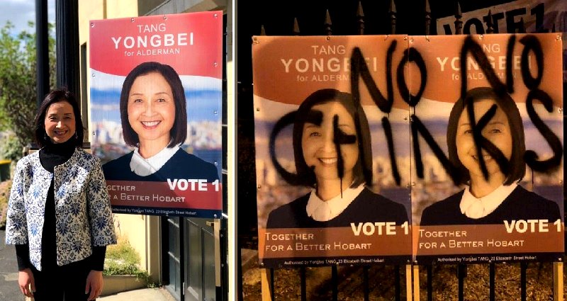 Asian Australian Politician’s Campaign Posters Vandalized With Racist Graffiti