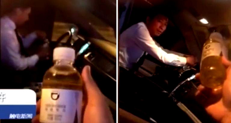 Man Drinks From Water Bottle in ‘Chinese Uber’ Car, But It’s Not Water