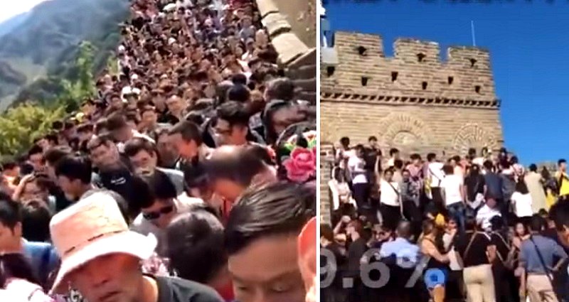 The Great Wall of China Invaded With ‘Sea of Tourists’ as Chinese Celebrate Golden Week Holiday
