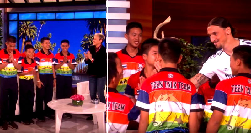 Ellen Surprises Rescued Thai Soccer Boys With Their Favorite Soccer Player