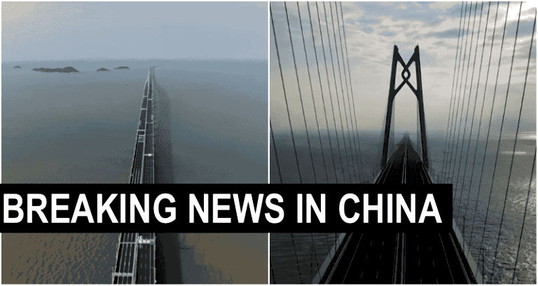 China Opens World’s Longest Sea Bridge 20 Times Longer Than the Golden Gate Bridge