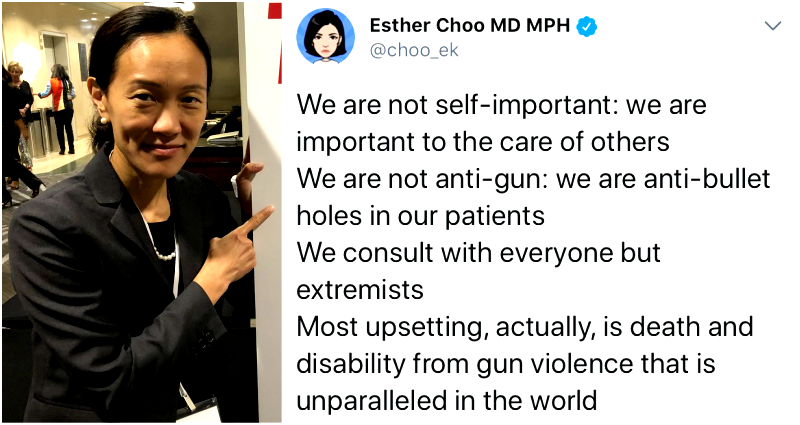 Esther Choo Hits Back at NR‌A for Saying Doctors Should ‘Stay in Their Lane’ About G‌u‌ns