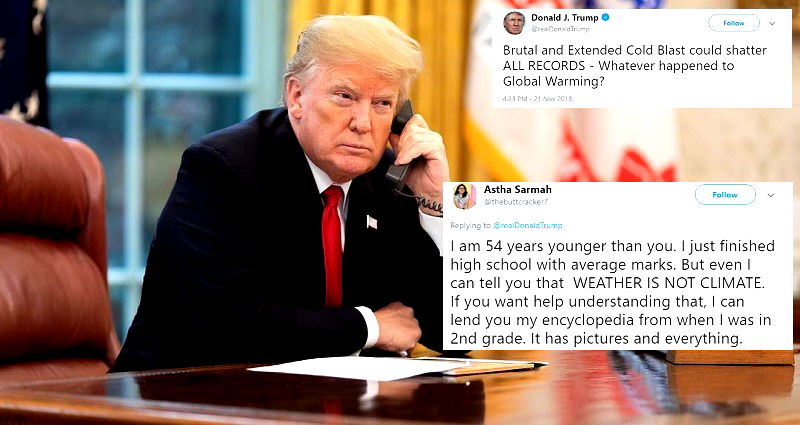 Teen From India Ruthlessly Schools Donald Trump on Climate Change on Twitter