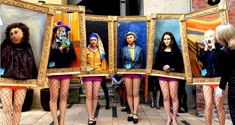 Art Students Dressed Up as Iconic Paintings for Halloween Parade in Japan