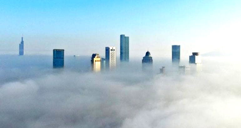 Drone Footage Captures Nanjing Above the City’s Terrible Air Pollution