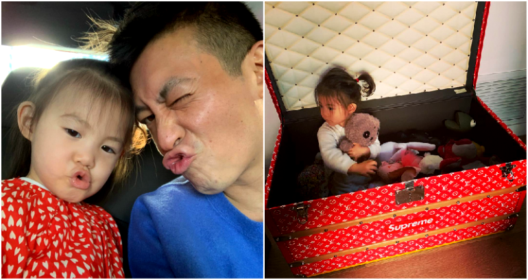 Edison Chen Posts Daughter Playing in $150,000 LV/Supreme Toy Chest on Instagram