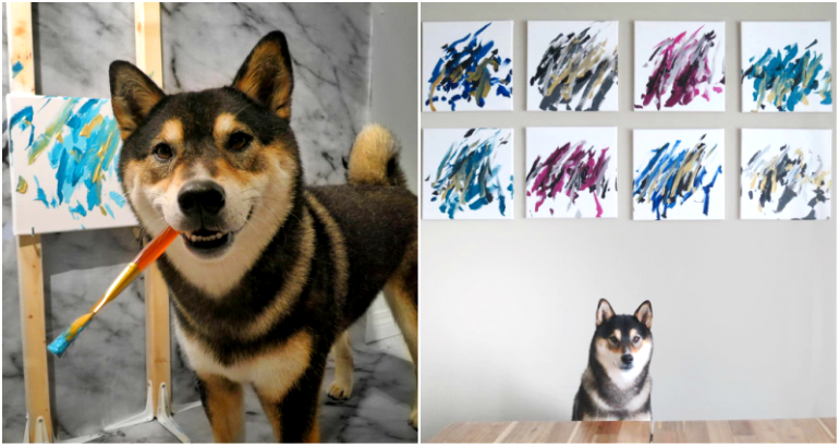 Shiba Inu Learns to Paint, Sells His Creations Online
