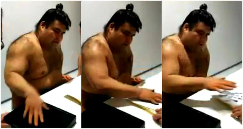 Sumo Wrestler Goes Viral With Video of Him Signing Autographs