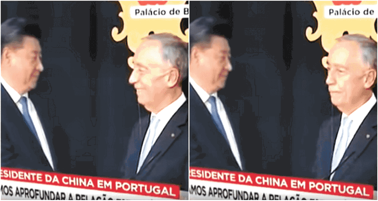 Portuguese President Drools While Meeting Chinese President Xi Jinping