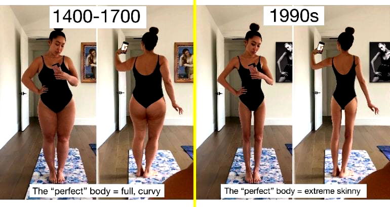 Fitness Trainer Photoshops Pictures to Show Changing Body Standards Through The Years