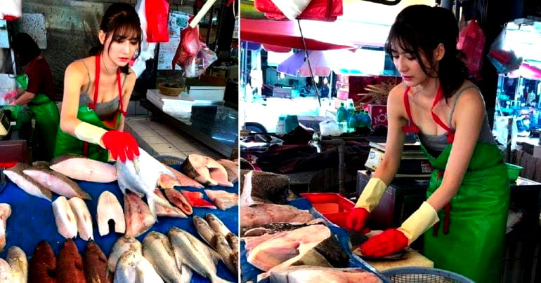 Taiwanese Model Goes Viral After Helping Struggling Mother Sell Fish