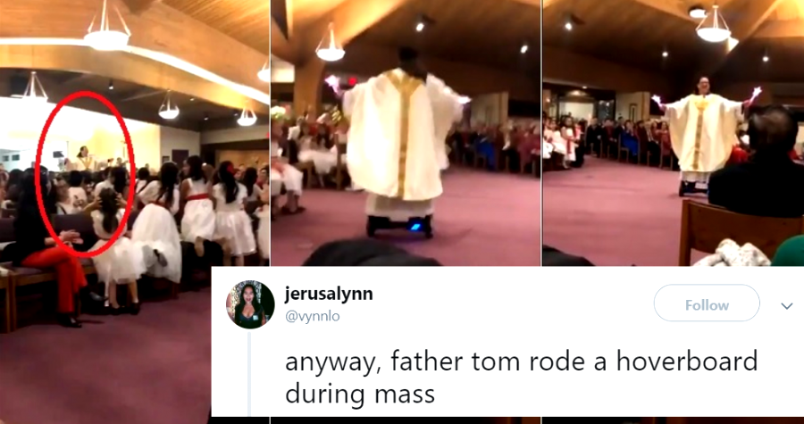 Priest at Viet American Church Goes Viral for Riding Hoverboard During Christmas Mass