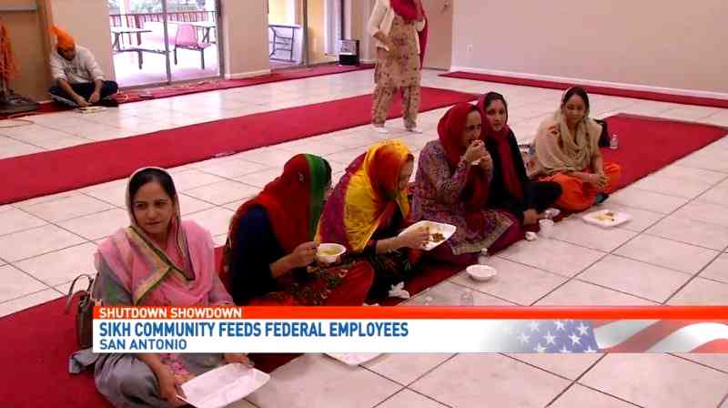 A Sikh community in southern Texas offered free meals to federal employees over the weekend amid the ongoing government shutdown.