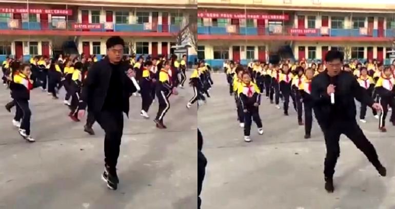 Chinese School Principal Teaches His Students How to Shuffle and He’s Pretty Legit
