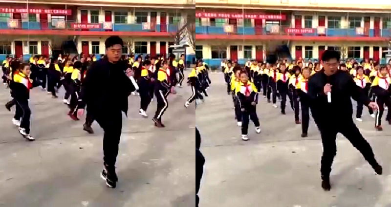 Chinese School Principal Teaches His Students How to Shuffle and He’s Pretty Legit