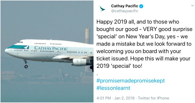 Cathay Pacific Mistakenly Sells $16,000 First Class Tickets for Just $1,100